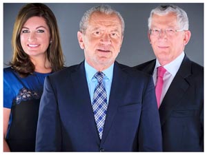 Lord Alan Sugar and members of the Apprentice TV show team