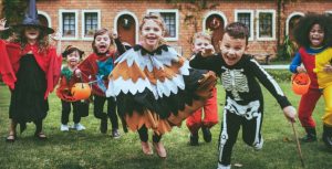 children in halloween costumes