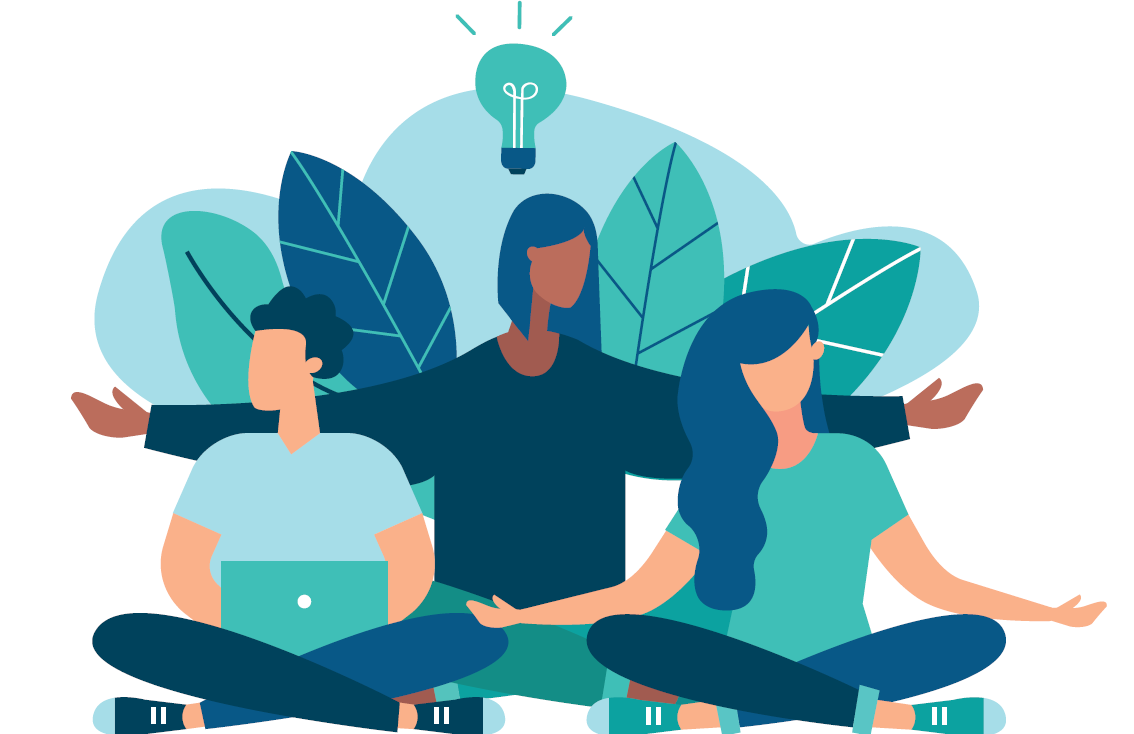 Non well being. Осознанность рисунок. Осознанность Flat. Mindfulness картинки. Осознанно иллюстрация