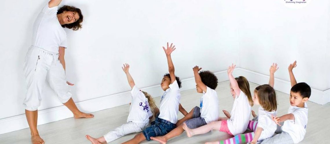 children doing a yogabugs class