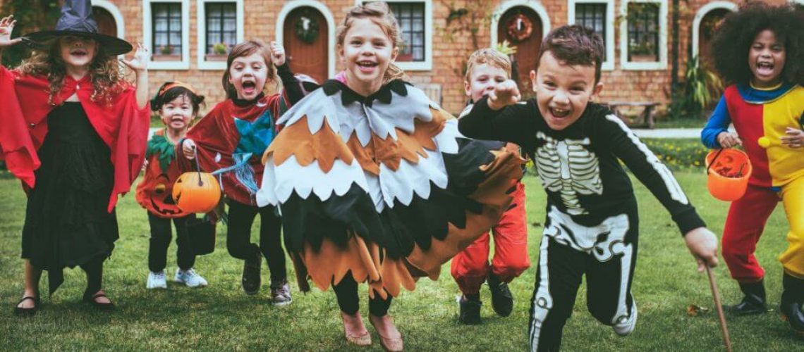 children in halloween costumes