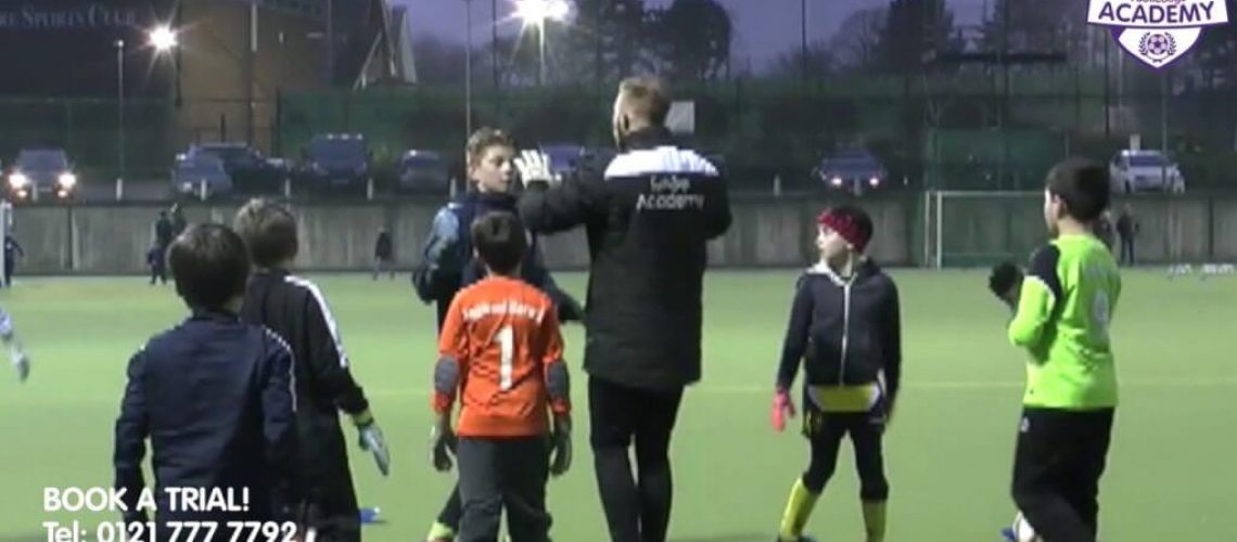 a footiebugs session on an outdoor pitch at night